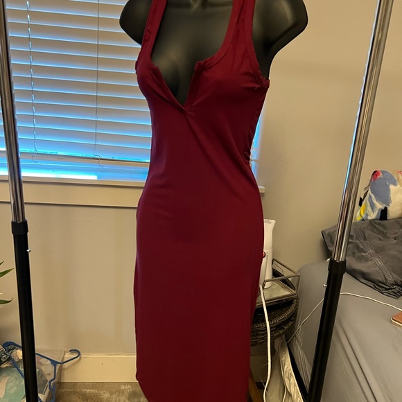 NWT maroon t-back soft midi dress - Picture 4 of 5